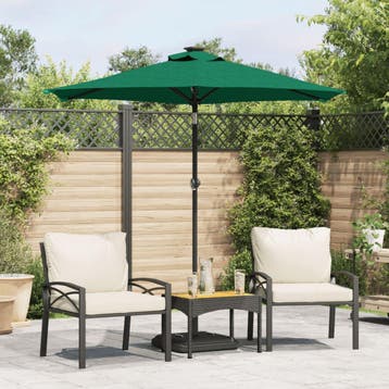 vidaXL Parasol met stalen paal 225x225x212 cm groen, Verzenden