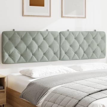 vidaXL Hoofdbordkussen 200 cm velvet lichtgrijs, Huis en Inrichting, Verzenden, Nieuw