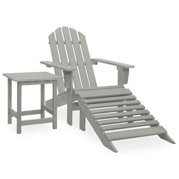 vidaXL Tuinstoel Adirondack voetenbank tafel massief, Jardin & Terrasse, Verzenden
