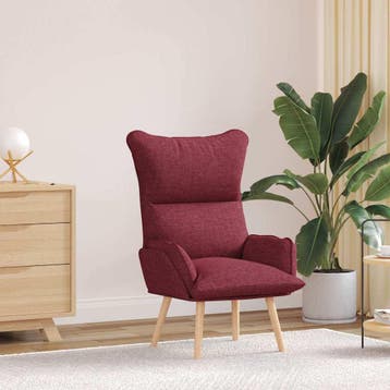 vidaXL Fauteuil Wijnrood 69 x 74 x 93 cm Stof en multiplex, Verzenden, Nieuw