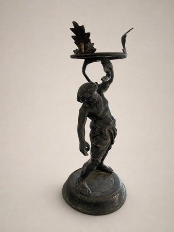 sculptuur, Sileno pompeiano - 44 cm - Brons, Antiek en Kunst