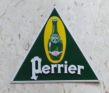 Perrier - Perrier leert. - Reclamebord - Metaal