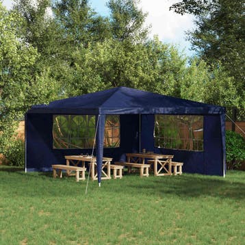 vidaXL Party Tent Zijwand 2 st 400 x 195 cm Blauw PE en, Tuin en Terras, Verzenden, Nieuw