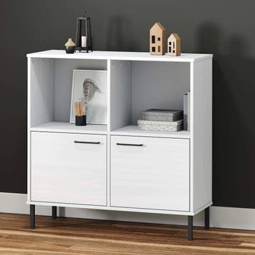 vidaXL Boekenkast met metalen poten OSLO 90x35x90,5 cm hout, Verzenden