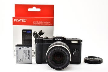 Pentax Q Black + 02 STANDARD ZOOM 2.8-4.5/5-15mm Spiegelloze, Nieuw