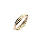Tricolor gouden trinity ring, Handtassen en Accessoires, Ringen, Gebruikt, Overige kleuren, Ophalen of Verzenden, Kleiner dan 17