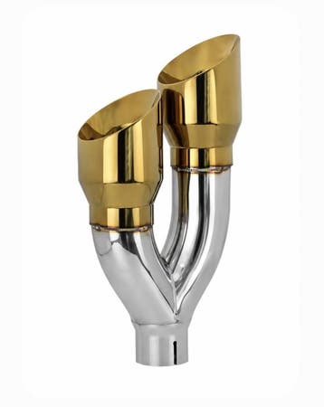 2X 4inch uitgang - 2,5 inch ingang uitlaat sierstuk goud, Ophalen of Verzenden