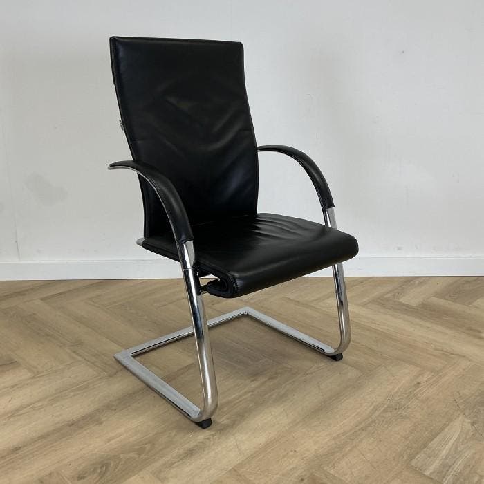 ahrend 350 Design vergaderstoel met hoge rug en slede frame,, Maison & Meubles, Chaises