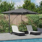 vidaXL Parasol Antraciet 351 x 250 x 253 cm Polyester en, Tuin en Terras, Verzenden, Nieuw