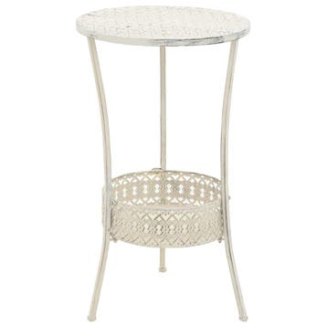 vidaXL Bistrotafel vintage stijl rond 40x70 cm metaal wit, Verzenden, Nieuw