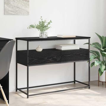 vidaXL Wandtafel Zwart Eiken 100 x 40 x 75 cm Bewerkt hout, Verzenden, Nieuw