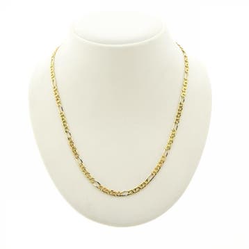 Bicolor gouden Figaro schakelketting, Ophalen of Verzenden