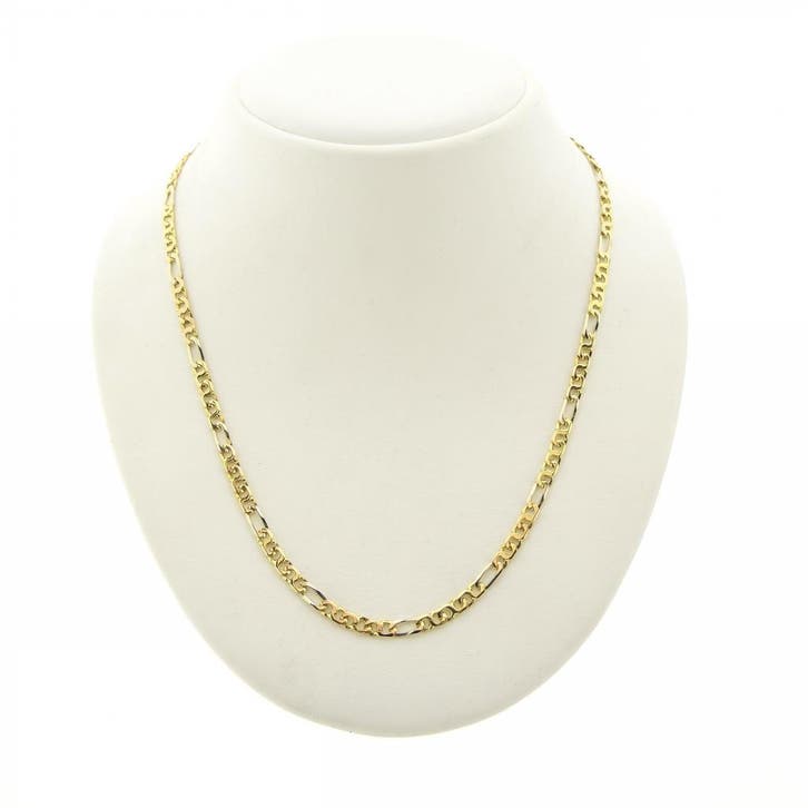 Bicolor gouden Figaro schakelketting, Bijoux, Sacs & Beauté, Colliers, Enlèvement ou Envoi