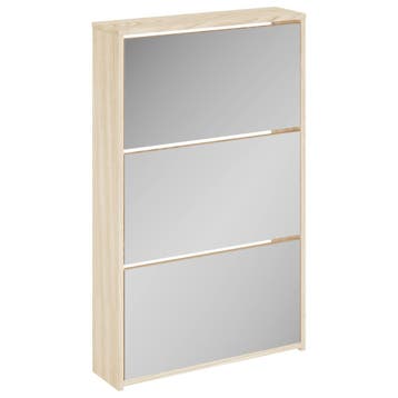 vidaXL Schoenenkast drielaags met spiegel 63x17x102,5 cm, Verzenden, Nieuw