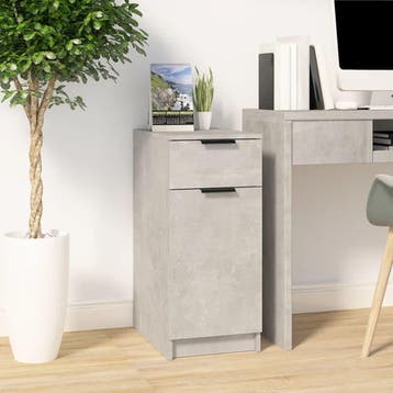 vidaXL Bureaukast 33,5x50x75 cm bewerkt hout betongrijs, Verzenden, Nieuw