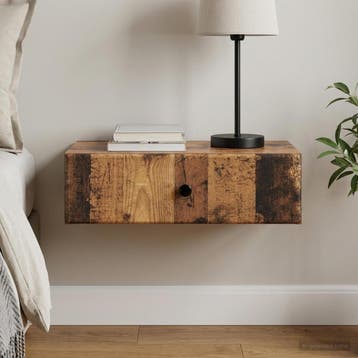 vidaXL Wandgemonteerde Zijtafel Oud hout 59 x 34,5 x 17 cm, Verzenden, Nieuw