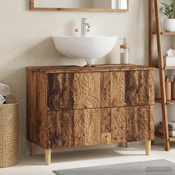 vidaXL Wastafel kabinet voor de badkamer DELFT Oud hout, Verzenden