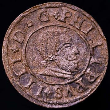 Spanje. Felipe IV. 16 Maravedís Acuñado en la ceca de Madrid, Postzegels en Munten