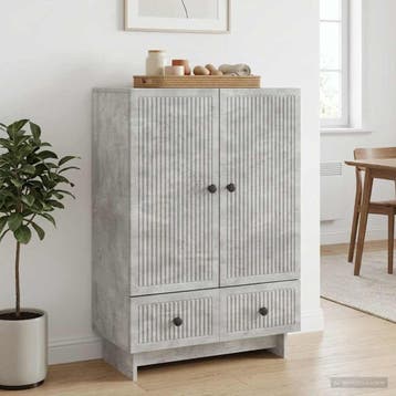 vidaXL Dressoir Beton Grijs 66 x 34,5 x 95 cm Geconstrueerd, Verzenden