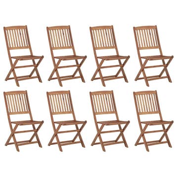 vidaXL Tuinstoelen 8 st inklapbaar massief acaciahout, Verzenden, Nieuw