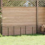 vidaXL Hondenkennel 3 m² staal zwart, Dieren en Toebehoren, Verzenden, Nieuw