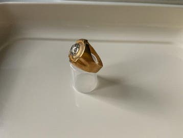 Bague - 18 carats Or jaune Diamant (Naturelle) - Diamant -, Handtassen en Accessoires, Ringen, Nieuw