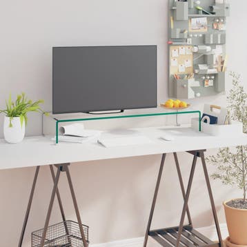 vidaXL Tv-meubel/monitorverhoger transparant 90x30x13 cm, Verzenden