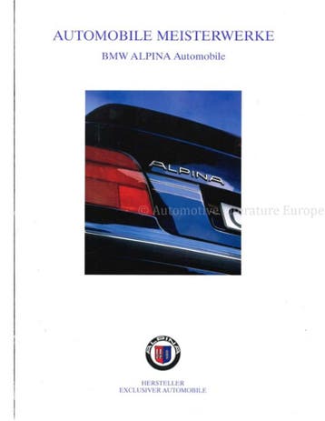 1998 BMW ALPINA PROGRAMMA BROCHURE DUITS