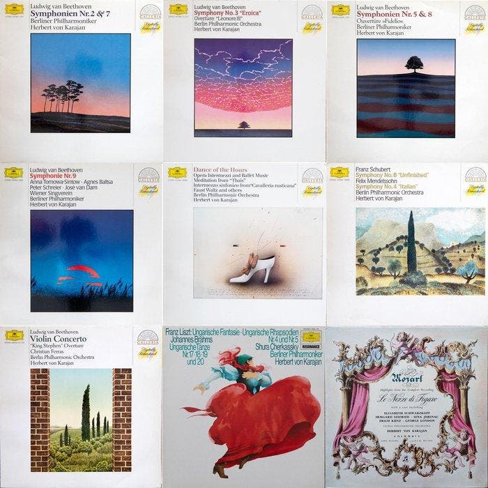 Herbert von Karajan - Excellent collection of 27 Vinyl, Cd's en Dvd's, Vinyl Singles