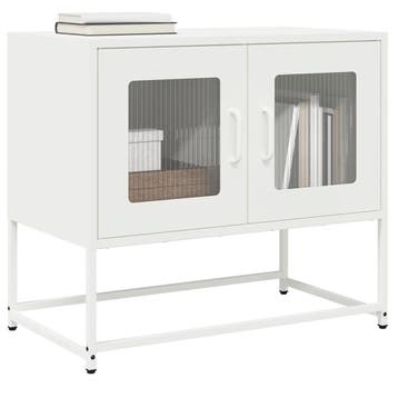 vidaXL Tv-meubel 68x39x60,5 cm koudgewalst staal wit, Verzenden