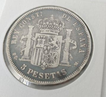 Espagne. Alphonse XIII. 5 Pesetas 1891 PGM (Sans prix de