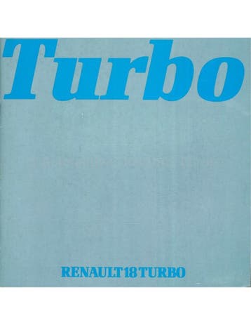 1980 RENAULT 18 TURBO BROCHURE NEDERLANDS