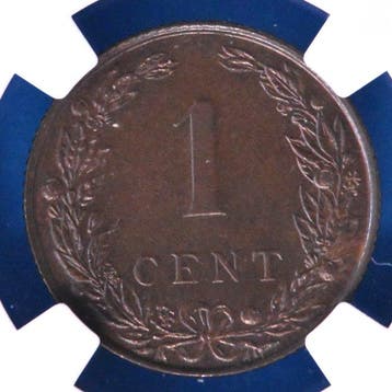 Nederland. Wilhelmina. 1 Cent 1907 MINT STATE 63 = onze FDC-, Timbres & Monnaies
