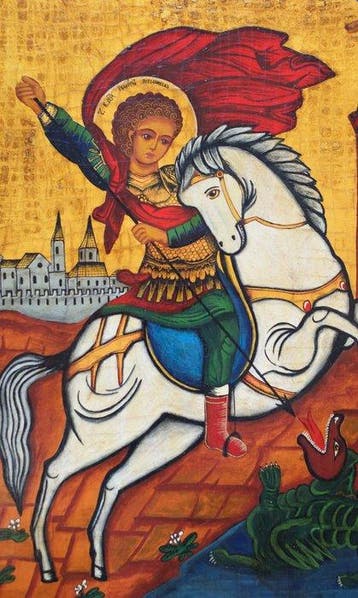 Icoon - Russisch-orthodoxe icoon  Sint-Joris en de draak
