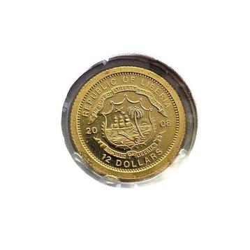 Liberia. 12 Dollars 2008 - Hungary - 1/50 Oz.