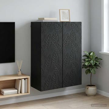 vidaXL Wandkast 66 x 34,5 x 90 cm Bewerkt hout Zwart, Verzenden, Nieuw