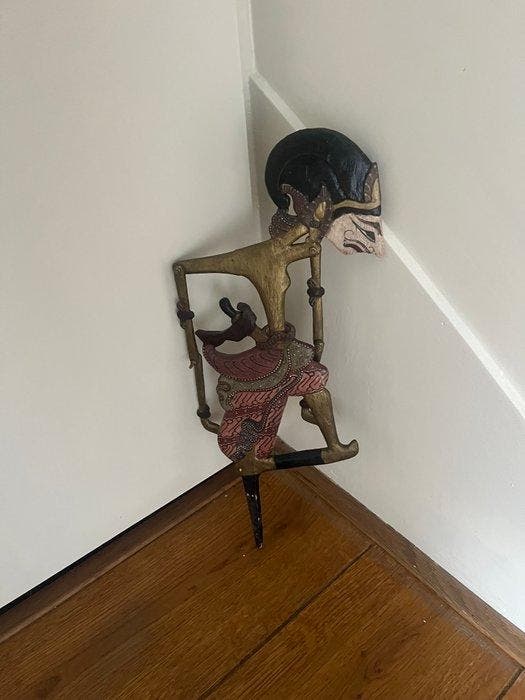 Drie wayang klitik figuren, beschilderd hout - Hout -, Antiek en Kunst, Kunst | Niet-Westerse kunst