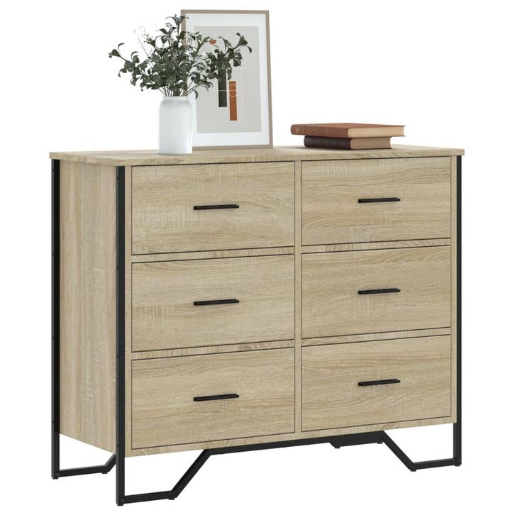 vidaXL Ladekast 91x35,5x74,5 cm bewerkt hout sonoma, Maison & Meubles, Armoires | Autre, Envoi