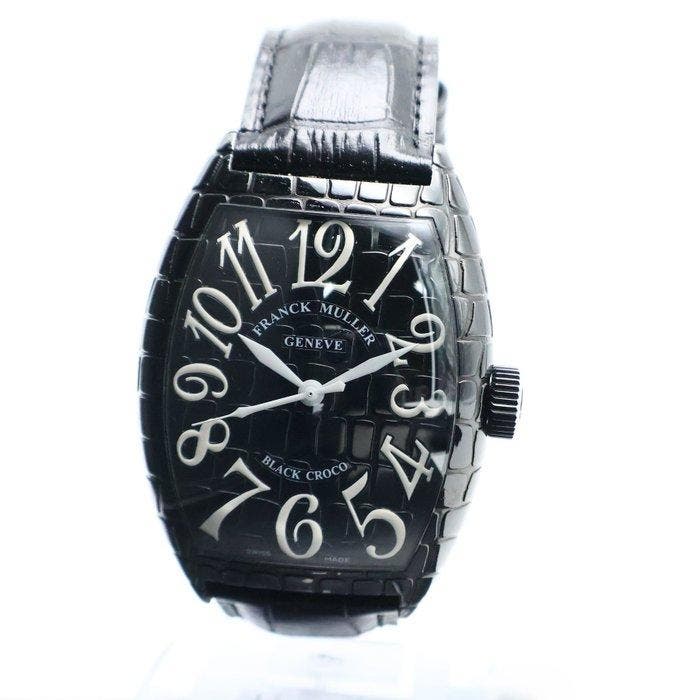Franck Muller - Tonneau Curvex Black Croco - 9880SC-BLKCRO -, Handtassen en Accessoires, Horloges | Heren