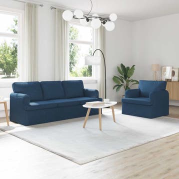 vidaXL bank / zetelstel 2 st Blauw Stof, Verzenden, Nieuw