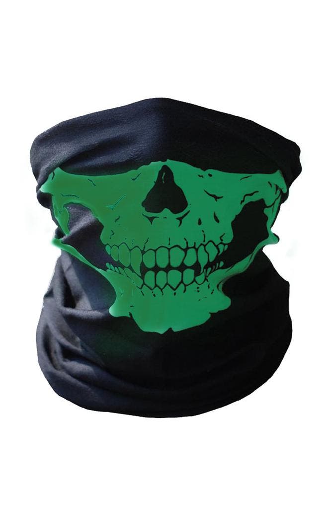 Sjaal Skull Colsjaal Groen Zwart Col Masker Doodskop Skelet, Kleding | Heren, Carnavalskleding en Feestkleding, Nieuw, Ophalen of Verzenden