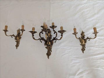 Wandkandelaar (3) - Legering - Barok, Antiek en Kunst