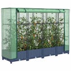 vidaXL Verhoogde plantenbak met kashoes rotanlook 160x40x123, Verzenden, Nieuw