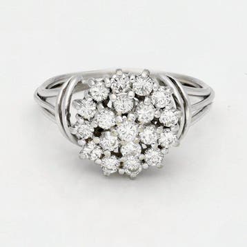 Bague - 14 carats Or blanc Diamant (Naturelle), Handtassen en Accessoires, Ringen, Nieuw