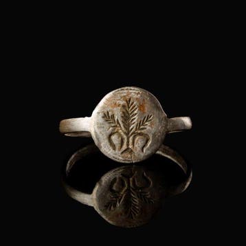 Middeleeuwen, kruisvaardersperiode Zilver Zegelring met