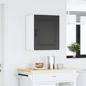 vidaXL Keuken Wandkast Kalmar Zwart Geengineerd Hout, Huis en Inrichting, Verzenden, Nieuw