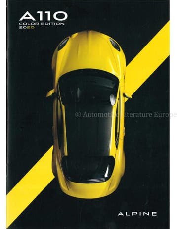 2020 ALPINE A110 COLOR EDITION BROCHURE ENGELS, Ophalen of Verzenden, Nieuw