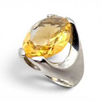 Sans prix de réserve - Bague Argent - Modernist - Citrine
