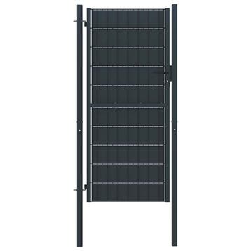 vidaXL Hekpoort PVC en staal 100x124 cm antraciet, Verzenden