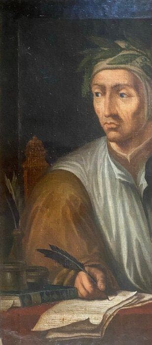 Scuola toscana (XVIII) - Dante Alighieri - NO RESERVE, Antiek en Kunst